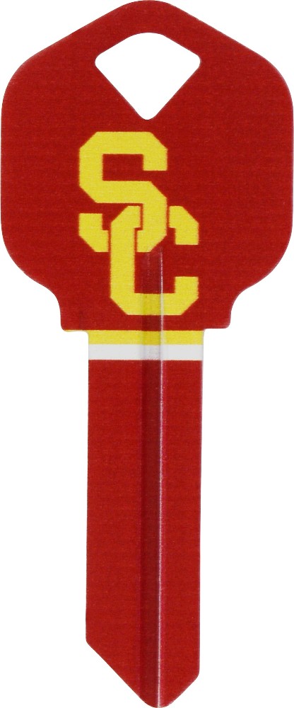 USC Trojans Multicolored Decorative Key Brass House/Entry Key Blank
