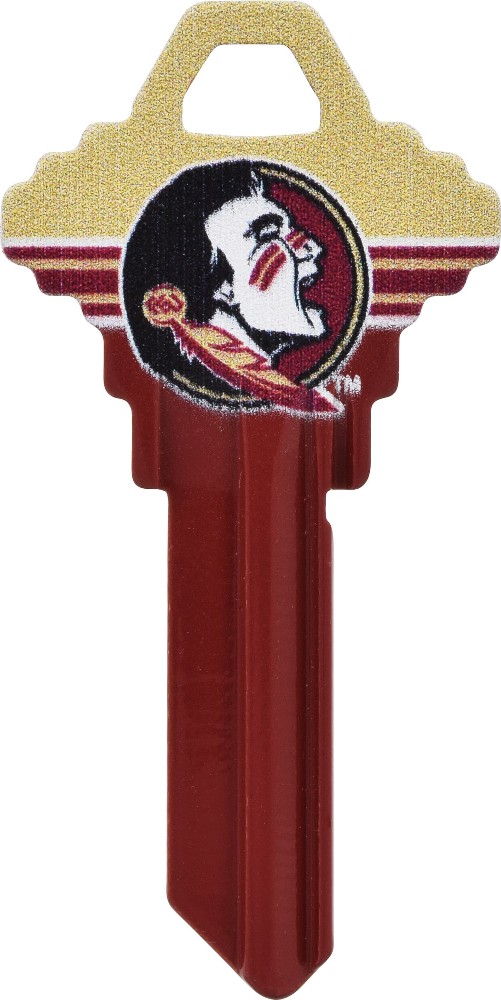 Florida State Seminoles Multicolored Blank Brass House/Entry Key Blank