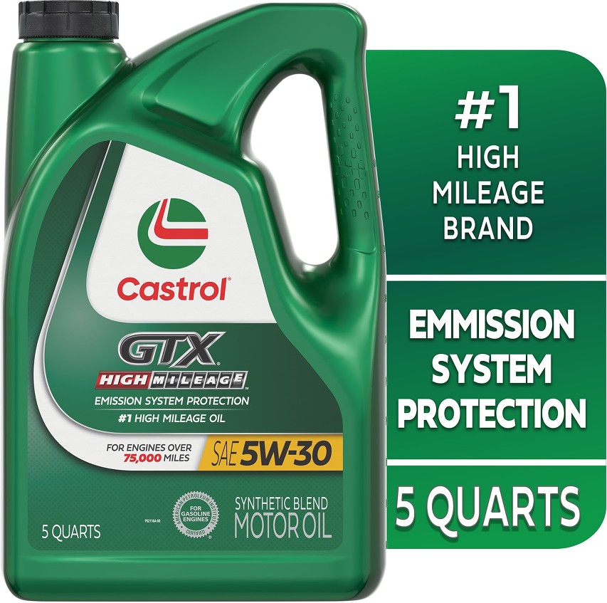 GTX High Mileage 5W-30 Synthetic Blend Motor Oil, 5 Quarts