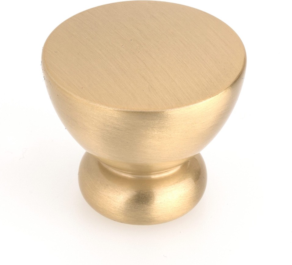 1-1/4-in Brushed Gold Round Contemporary Cabinet Knob