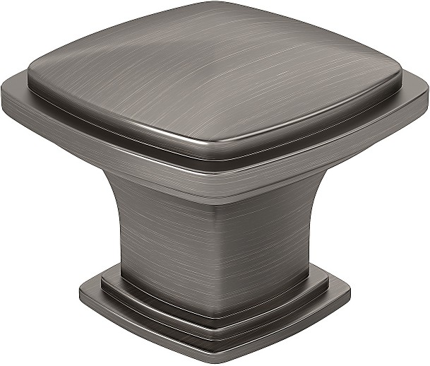 Charlemagne 1-11/16-in Antique Nickel Square Transitional Cabinet Knob