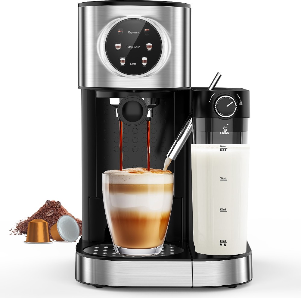 2 -Cup Programmable Residential Combination coffee maker with Automatic Shut-Off ( Black and Stainless steel )