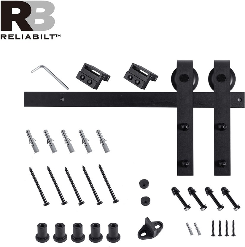 72-in Oil-rubbed bronze Indoor J-strap Single Barn door hardware kit