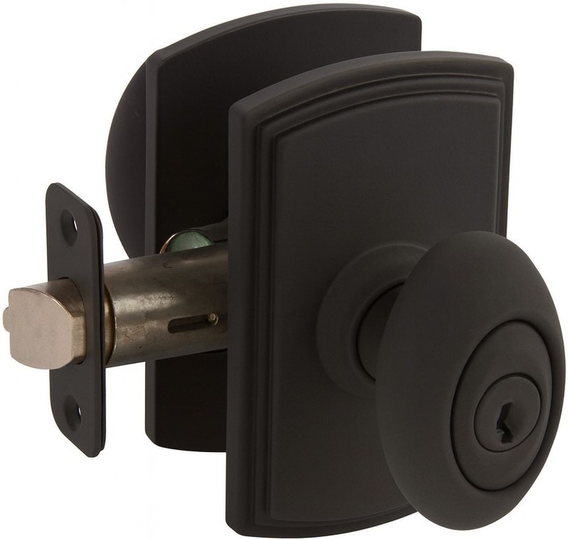Canova Black Interior or Exterior Keyed Entry Door Knob