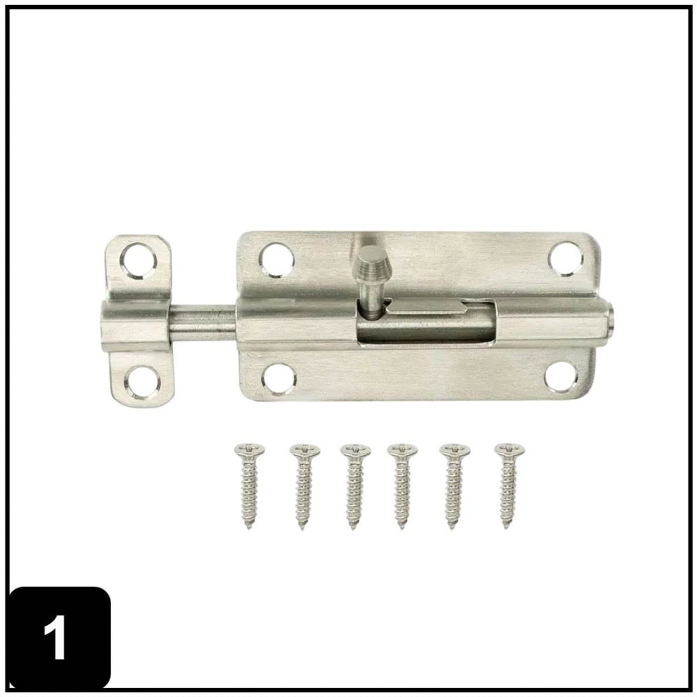 3-in Stainless steel Stainless steel Barrel Bolt