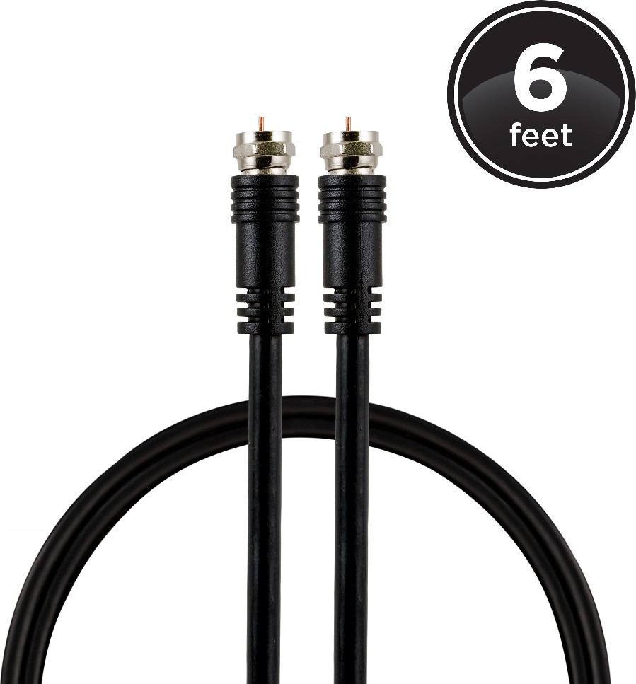 6-ft RG6 Black Coaxial Cable