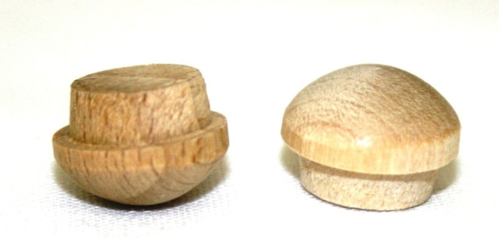 12 -Pack 0.5 x 0.375 Oak Wood Button plug