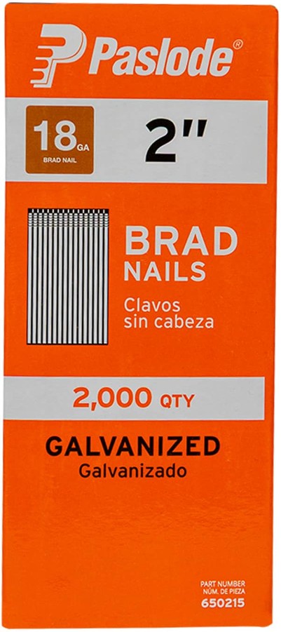 2-in 18 -Gauge 6d Straight Galvanized Finish nails 2000 -Per Box