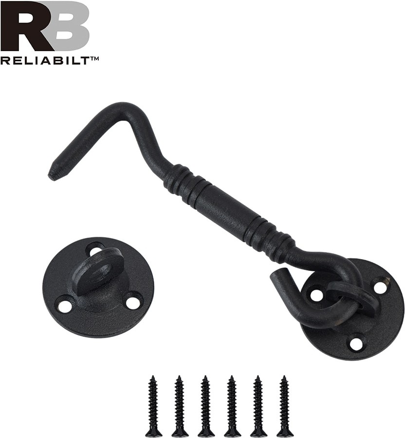 0.79-in Matte black Steel Gate hook and eye