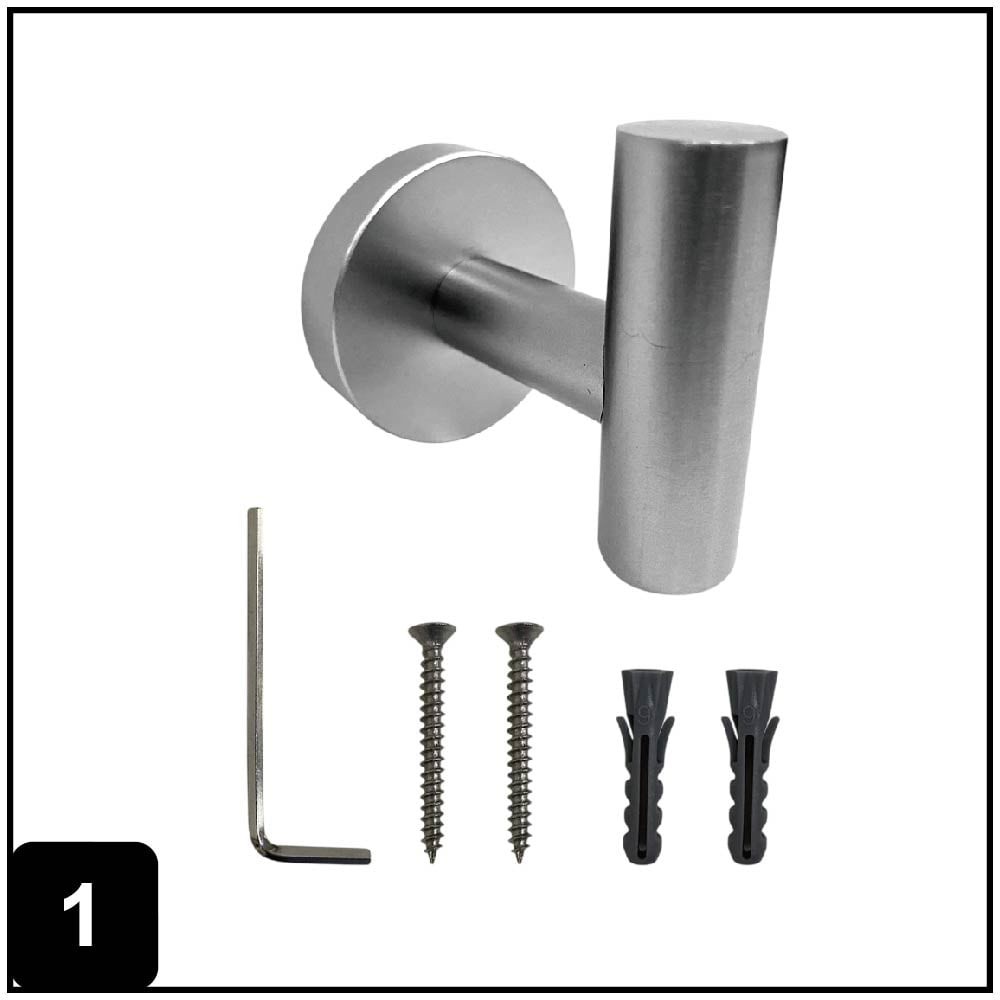 2.25-in Stainless steel Stainless steel Universal hook