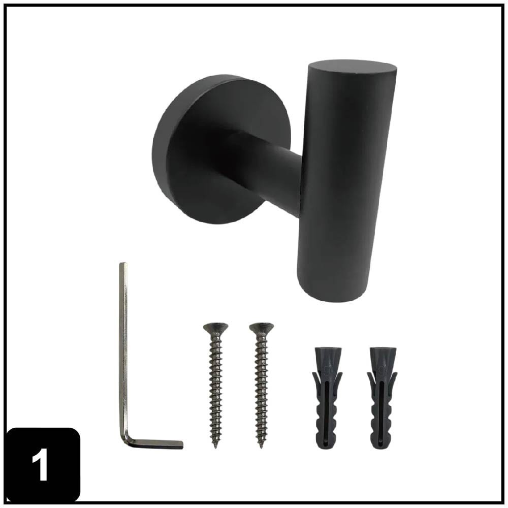 2.25-in Matte Black Stainless steel Universal hook