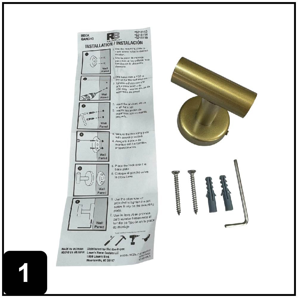 2.25-in Gold Stainless steel Universal hook