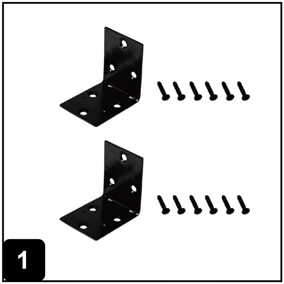 2.5-in x 1.5-in x 2.5-in 1.8 -Gauge Black Steel Corner brace 2 -Pack
