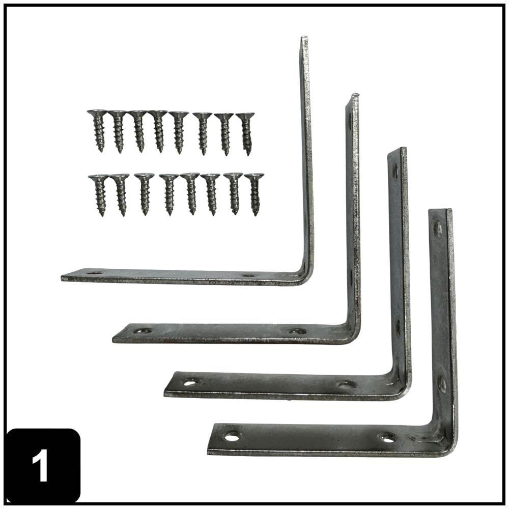 Corner Brace 4-in x 0.875-in x 4-in 3 -Gauge Stainless steel Stainless steel Corner brace 4 -Pack