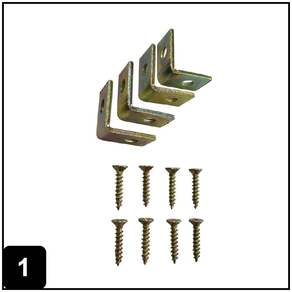 0.75-in x 0.5-in x 0.75-in 1.8 -Gauge Satin brass Steel Corner brace 4 -Pack