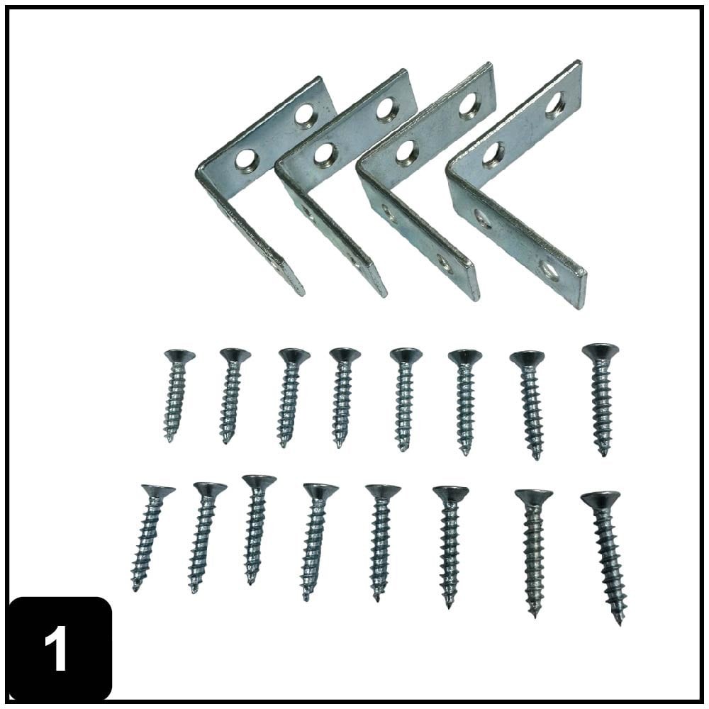 1.5-in x 0.5-in x 1.5-in 1.8 -Gauge Zinc-plated Steel Corner brace 4 -Pack