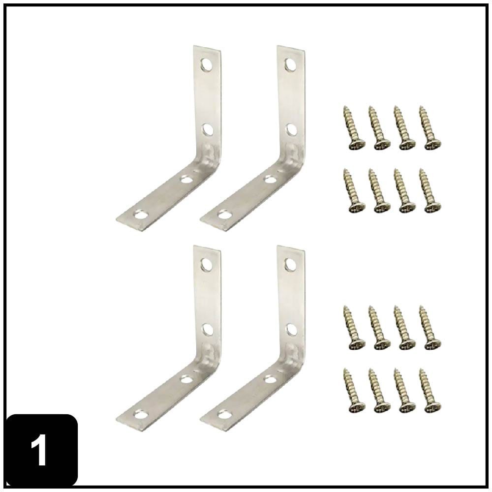 Corner Brace 2-in x 0.625-in x 2-in 1.8 -Gauge Stainless steel Stainless steel Corner brace 4 -Pack