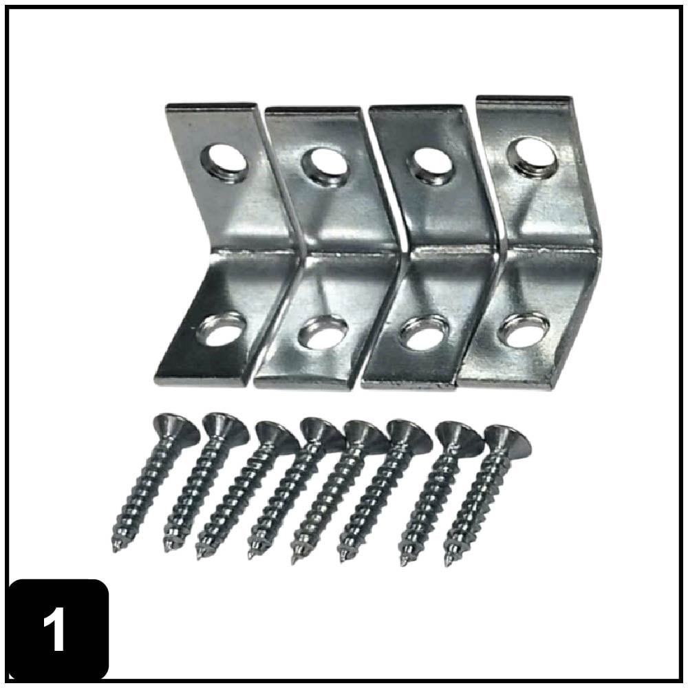 0.75-in x 0.5-in x 0.75-in 1.8 -Gauge Zinc-plated Steel Corner brace 4 -Pack
