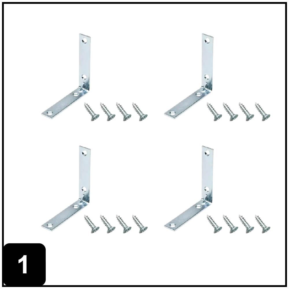 2-in x 0.625-in x 2-in 1.8 -Gauge Zinc-plated Steel Corner brace 4 -Pack