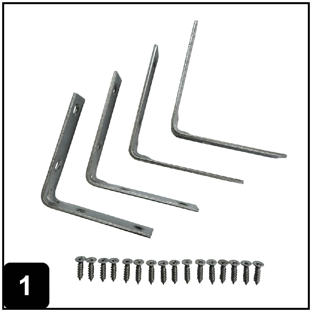 Corner Brace 3-in x 0.75-in x 3-in 2.5 -Gauge Stainless steel Stainless steel Corner brace 4 -Pack