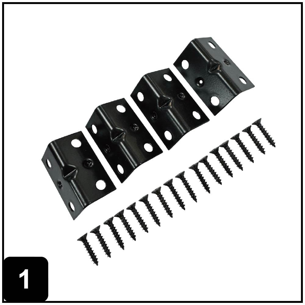 1.5-in x 0.75-in x 0.75-in 1 -Gauge Black Steel Corner brace 4 -Pack