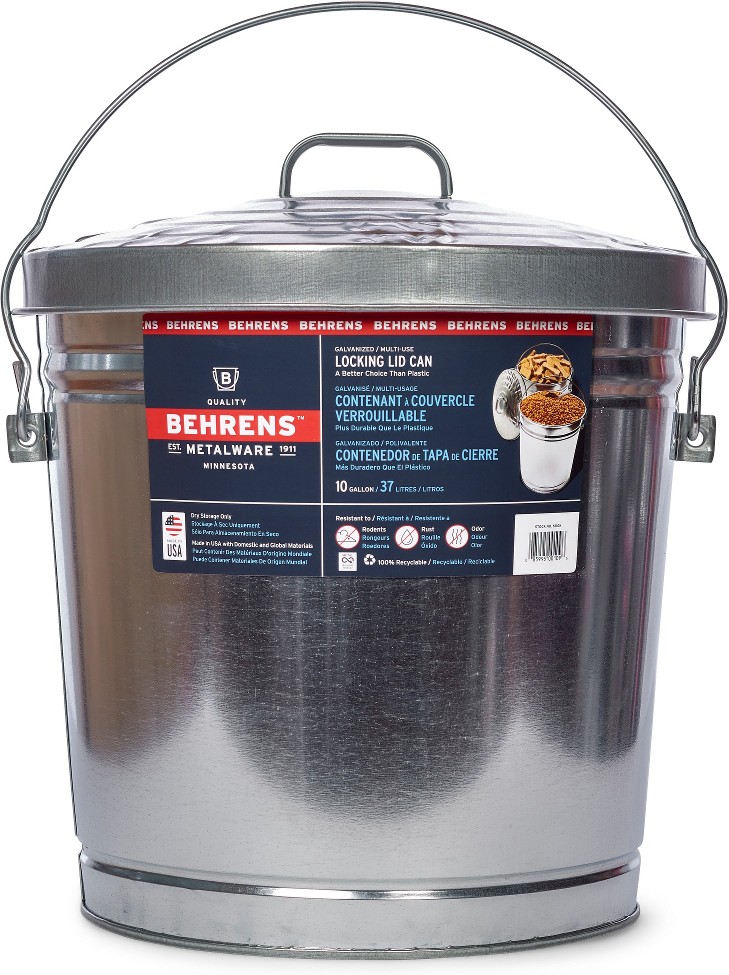 10 Gallon Silver Steel Indoor/Outdoor Kitchen Detached Lid Trash Can