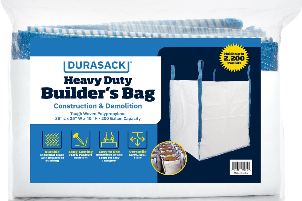 Builder's Bulk Bag 200-Gallon White Outdoor Polypropylene Construction Trash Bag