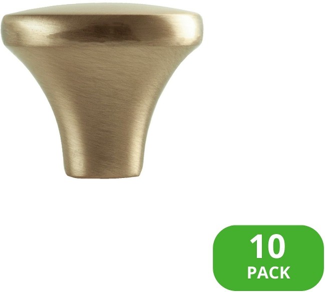 Lancaster 1-1/8-in Satin Brass Round Modern Cabinet Knob 10 -Pack
