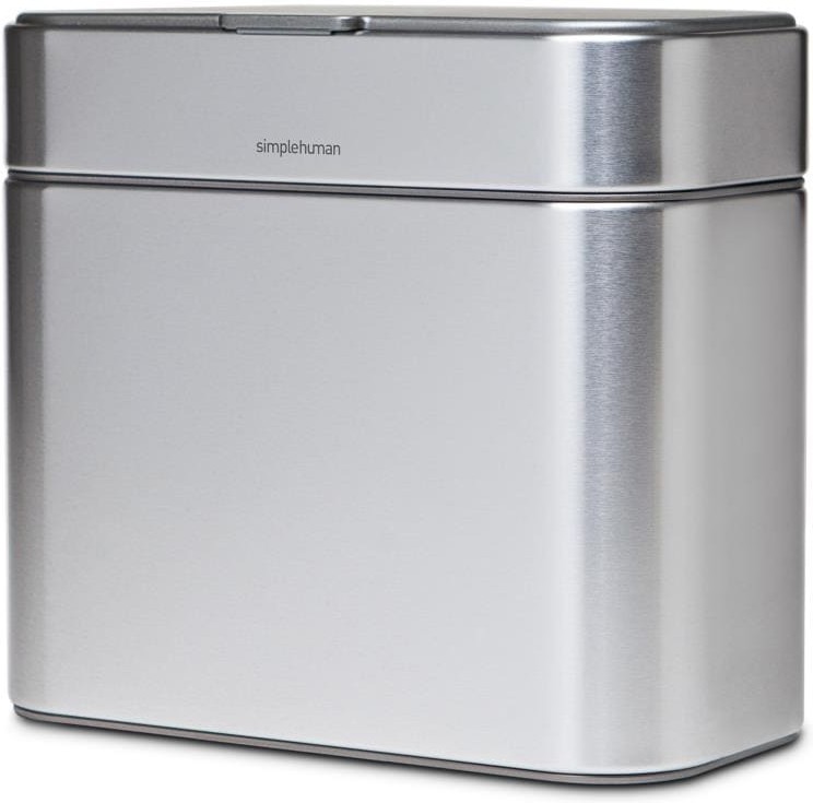 Compost Bin with Magnetic Docking Caddy, 4 Liter Brushed Steel Indoor Kitchen Lidless Trash Can