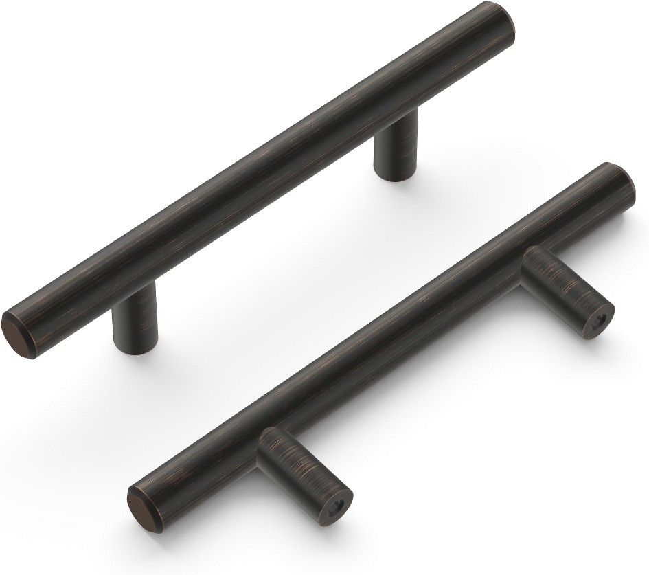 Bar Pulls 3-in , 76mm Center to Center Vintage Bronze Rectangular Bar Drawer Pull 10 -Pack