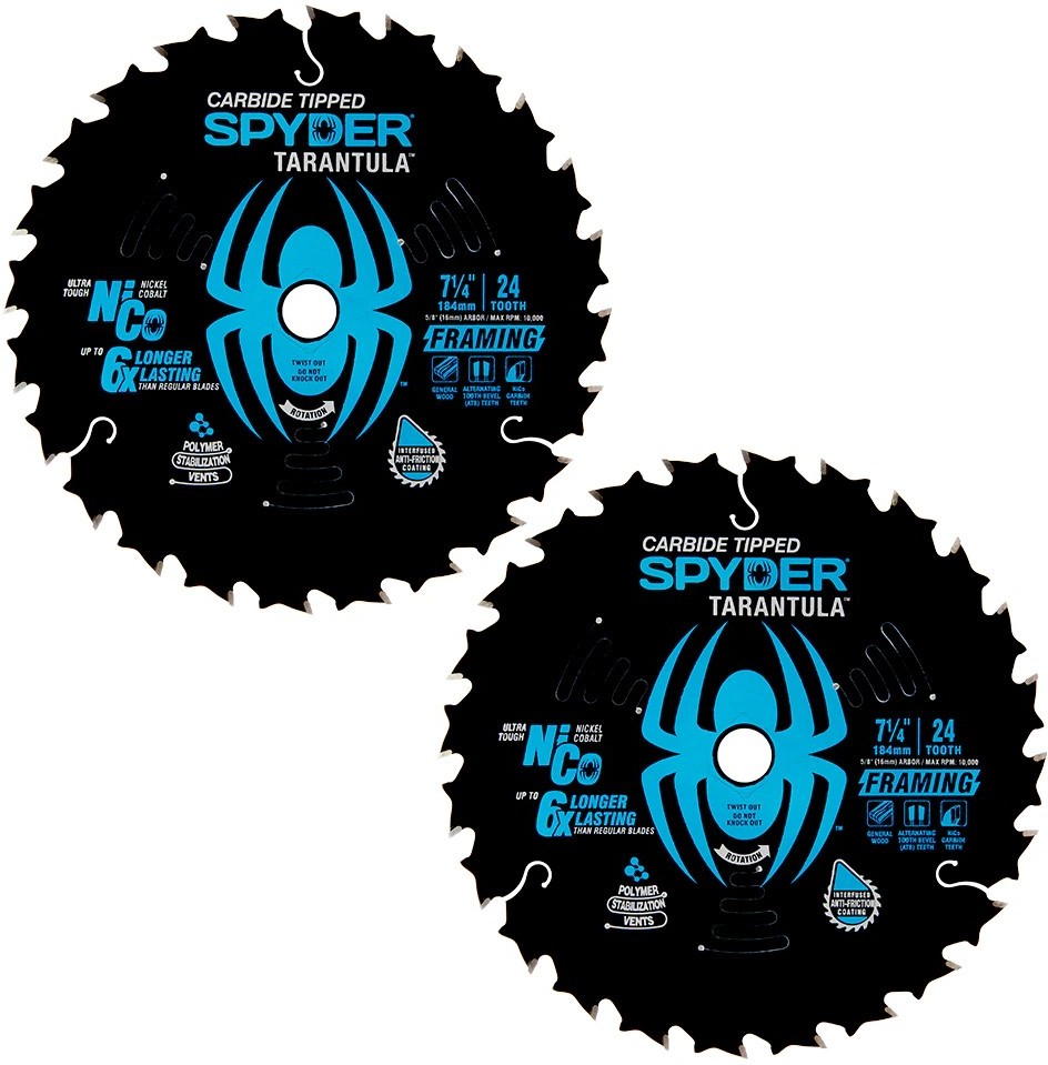 7-1/4-in 24 -Tooth Rough Finish Tungsten carbide-tipped steel Circular saw blade Individual 2 -Pack