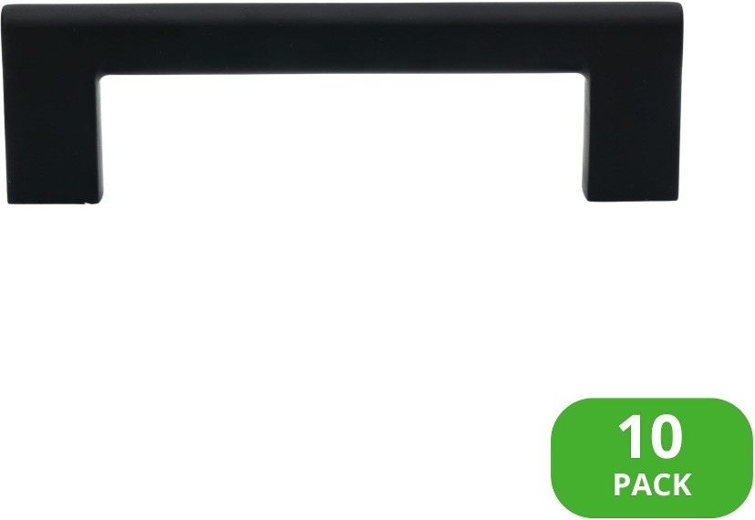 Vail 4-in , 102mm Center to Center Matte Black Cylindrical Bar Drawer Pull 10 -Pack