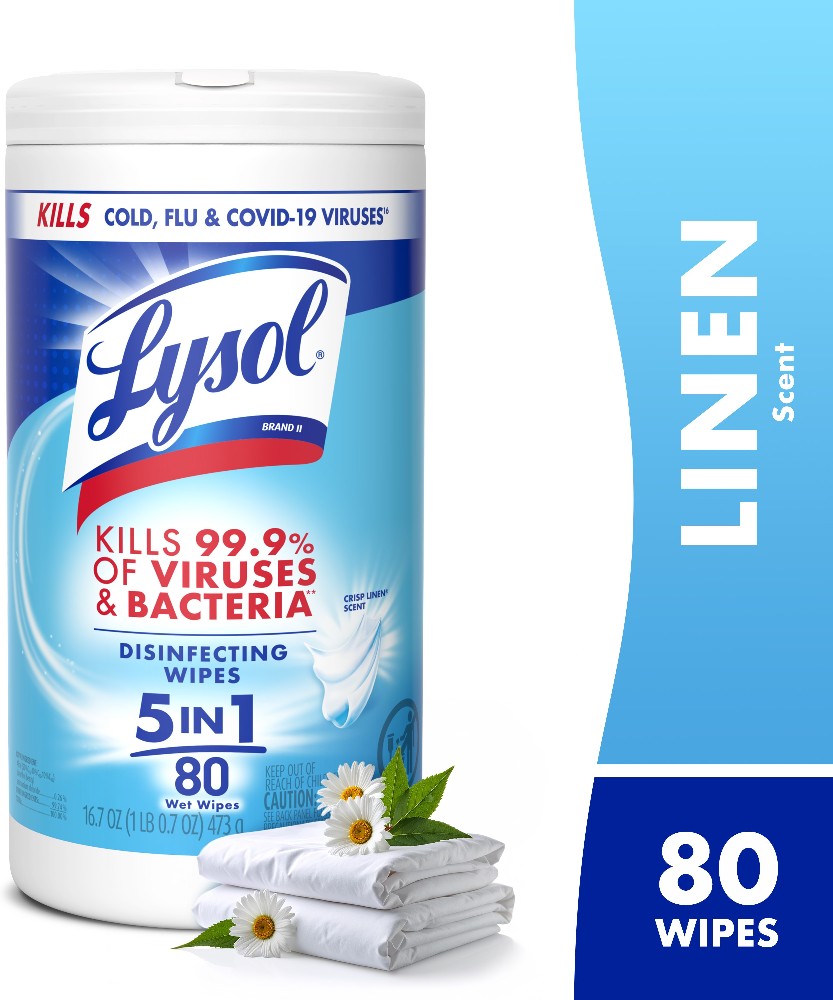 80 -Count Crisp Linen Disinfectant Wipes All-Purpose Cleaner