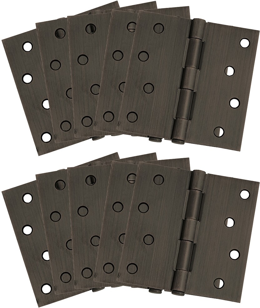 4-in H Square Oil Rubbed Bronze Butterfly Interior/Exterior Door Hinge 10 -Pack