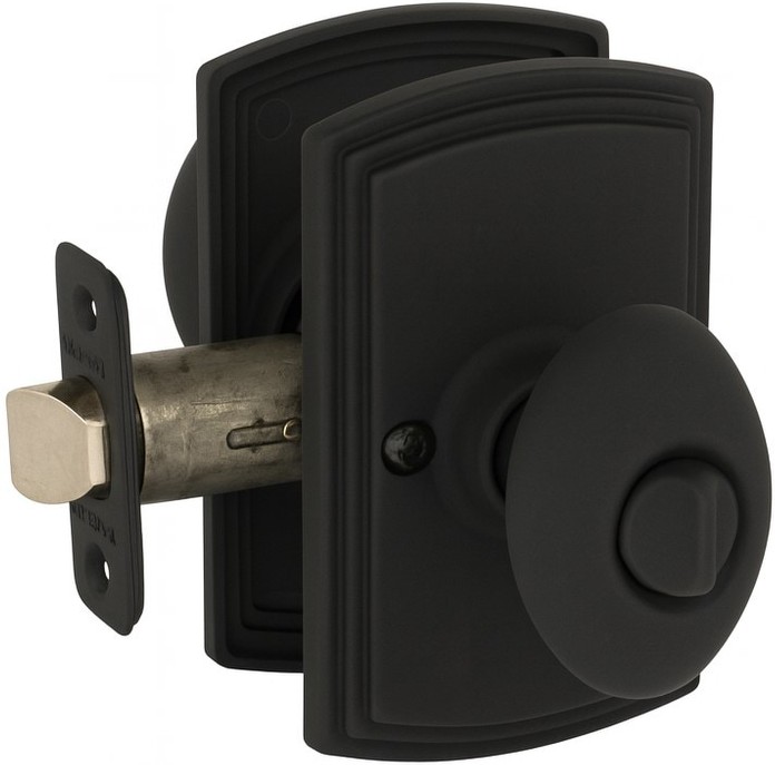 Canova Black Interior or Exterior Bed/Bath Privacy Door Knob