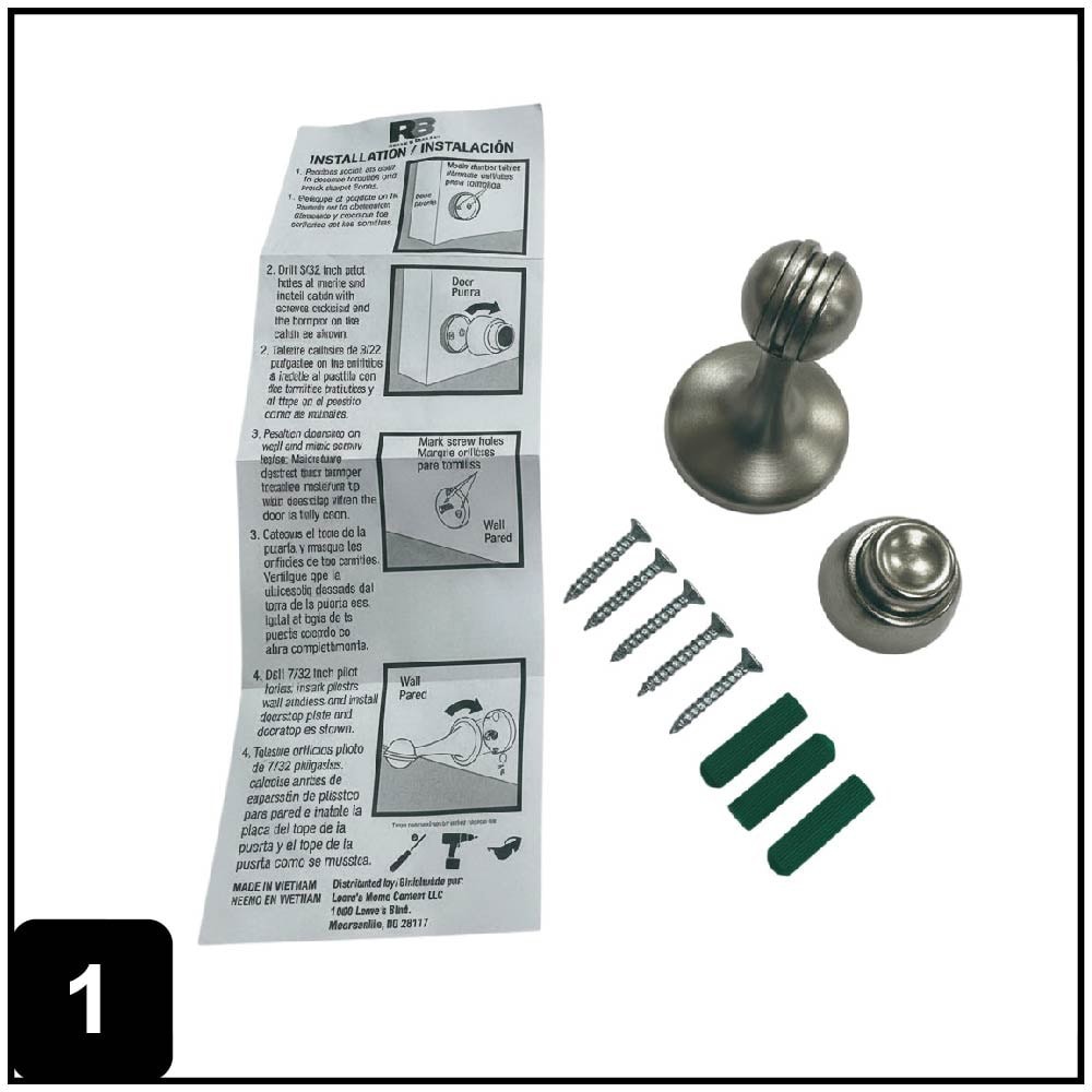 3-in Satin nickel Wall protector Door Stop