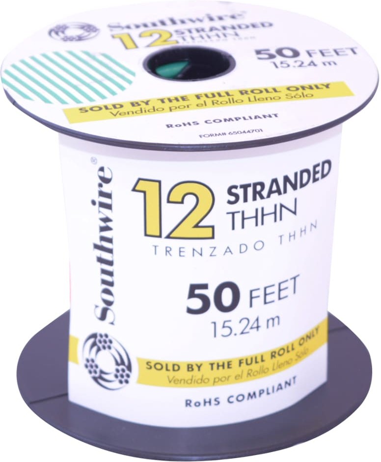 50-ft 12 -AWG Green Stranded Copper THHN wire ( By-the-roll )