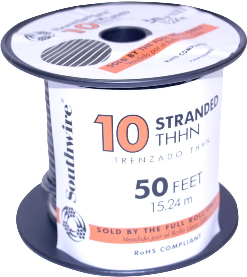 50-ft 10 -AWG Black Stranded Copper THHN wire ( By-the-roll )