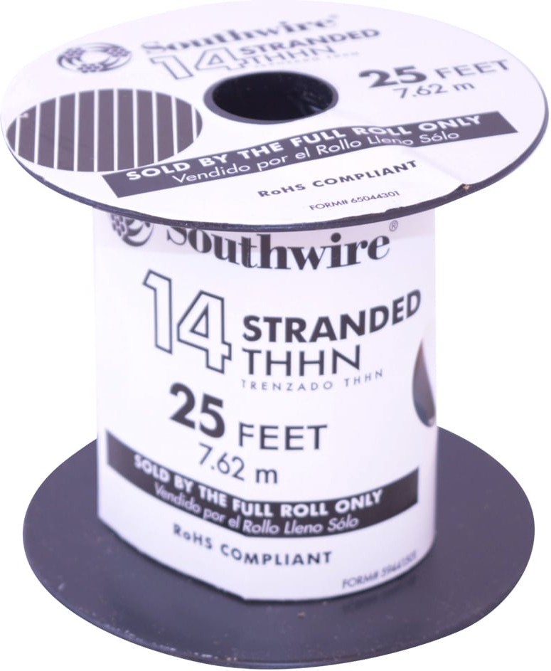 25-ft 14 -AWG Black Stranded Copper THHN wire ( By-the-roll )