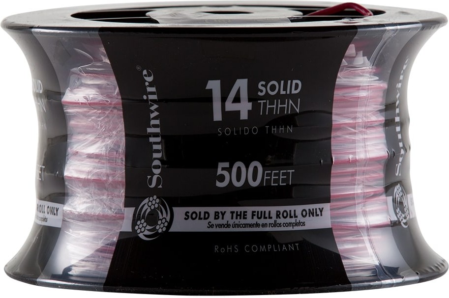 500-ft 14 -AWG Red Solid Copper THHN wire ( By-the-roll )