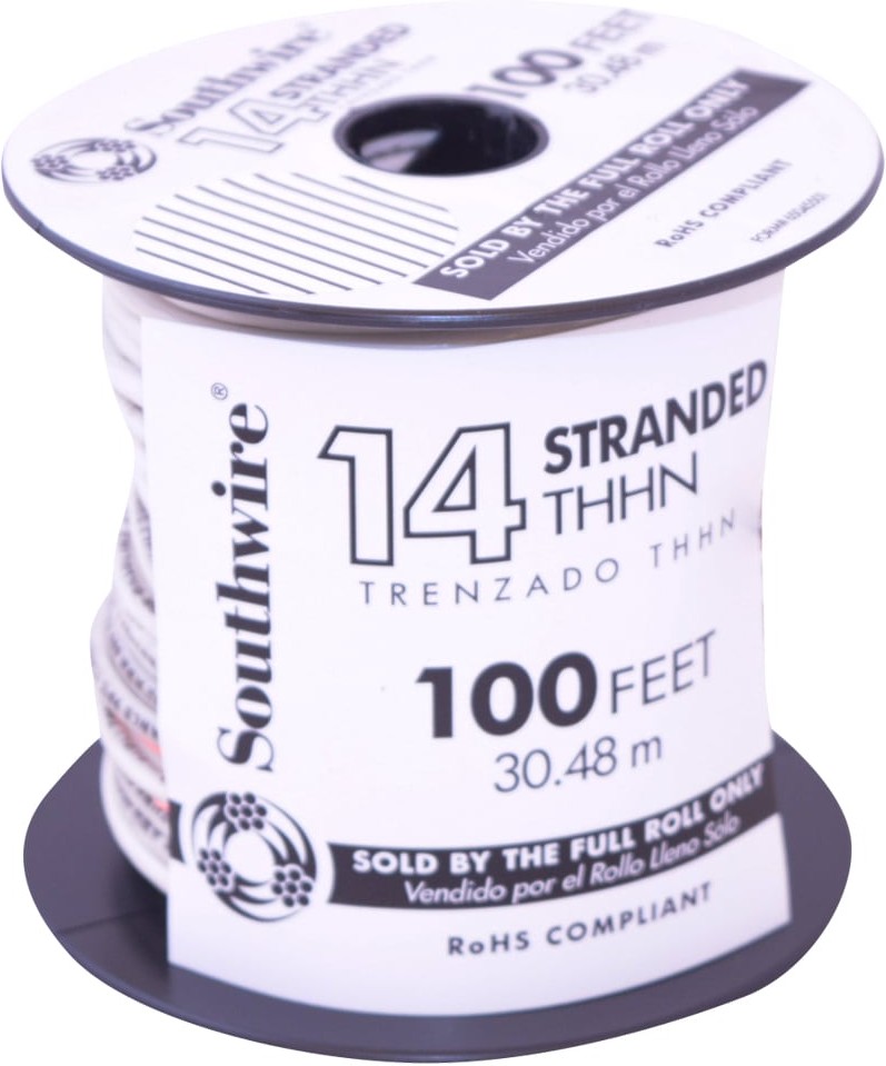 100-ft 14 -AWG White Stranded Copper THHN wire ( By-the-roll )