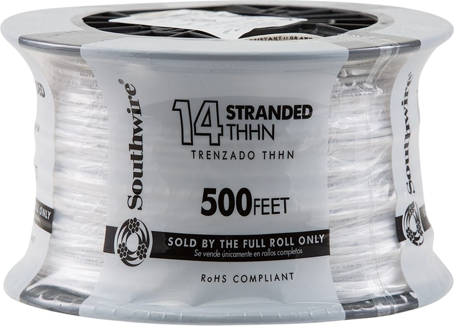 500-ft 14 -AWG White Stranded Copper THHN wire ( By-the-roll )