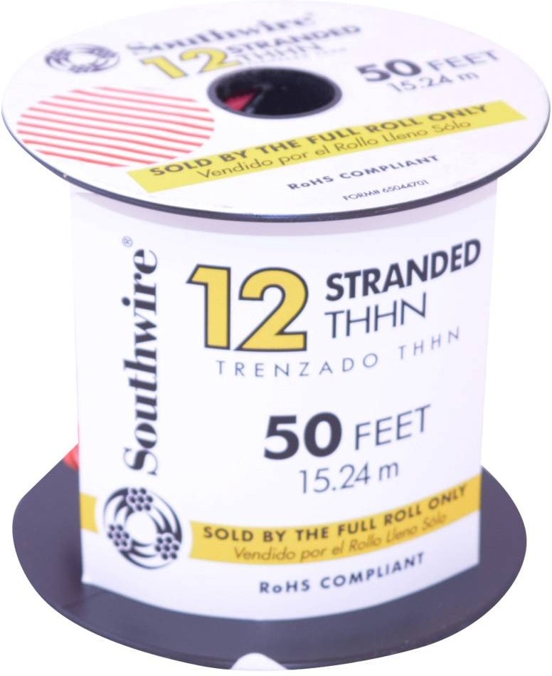 50-ft 12 -AWG Red Stranded Copper THHN wire ( By-the-roll )
