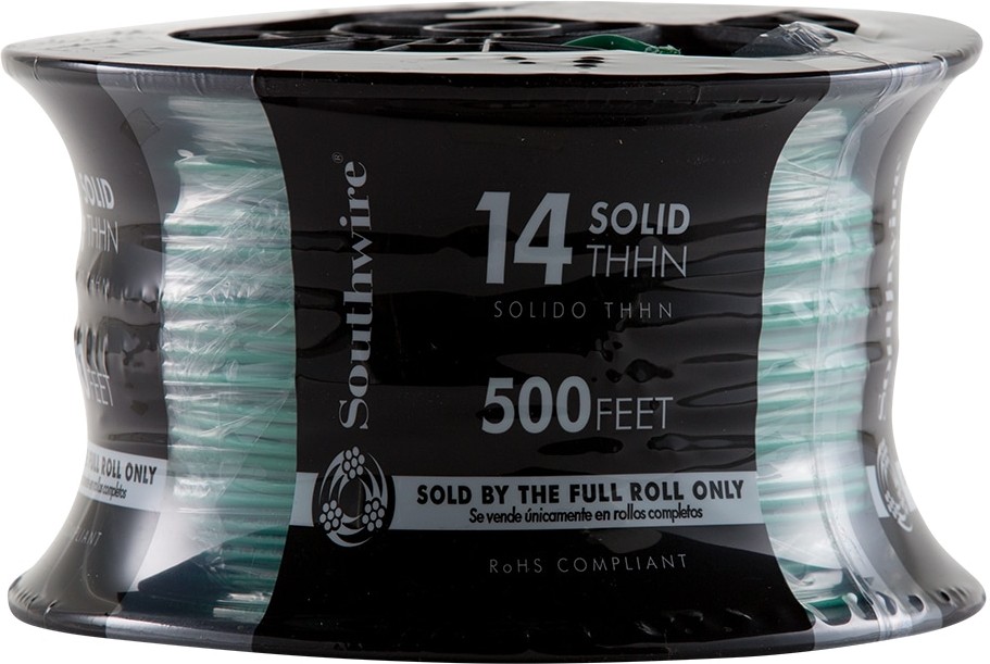 500-ft 14 -AWG Green Solid Copper THHN wire ( By-the-roll )