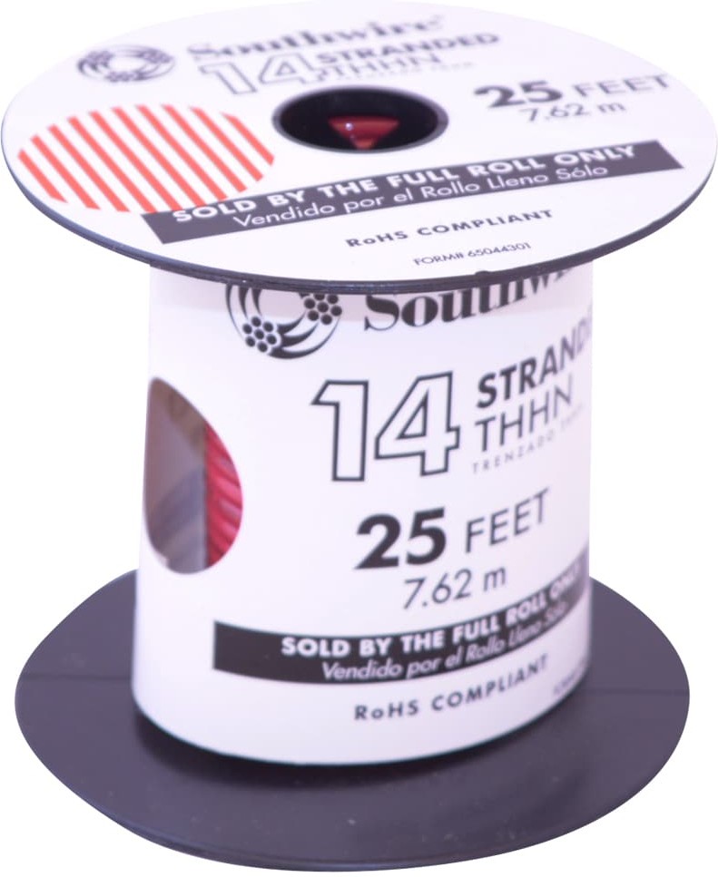 25-ft 14 -AWG Red Stranded Copper THHN wire ( By-the-roll )