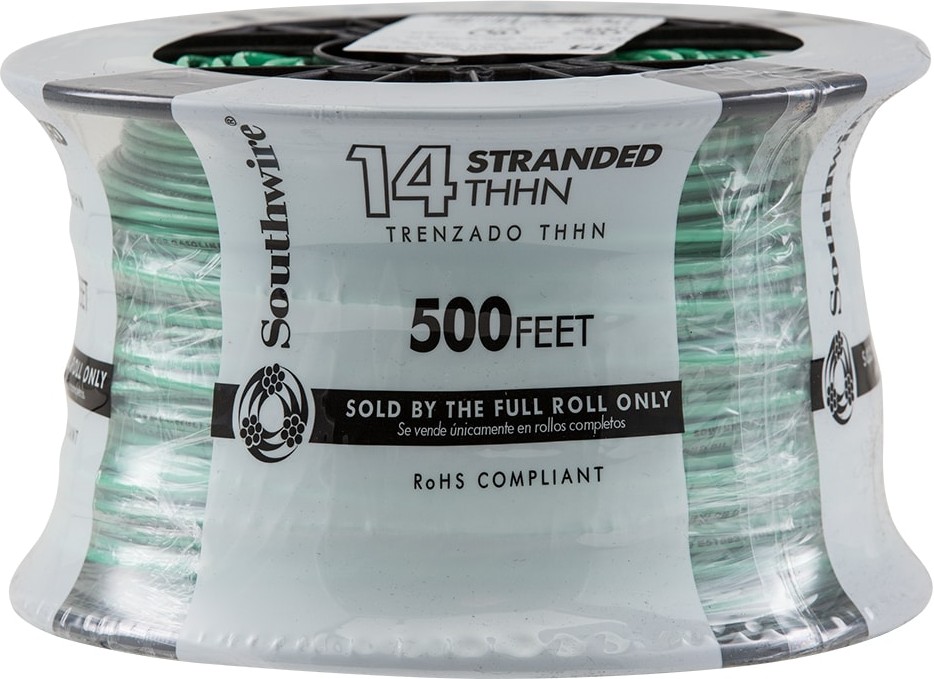 500-ft 14 -AWG Green Stranded Copper THHN wire ( By-the-roll )