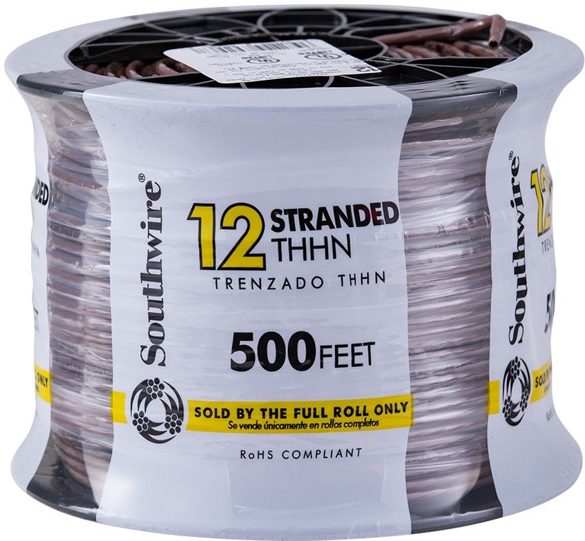 500-ft 12 -AWG Brown Stranded Copper THHN wire ( By-the-roll )