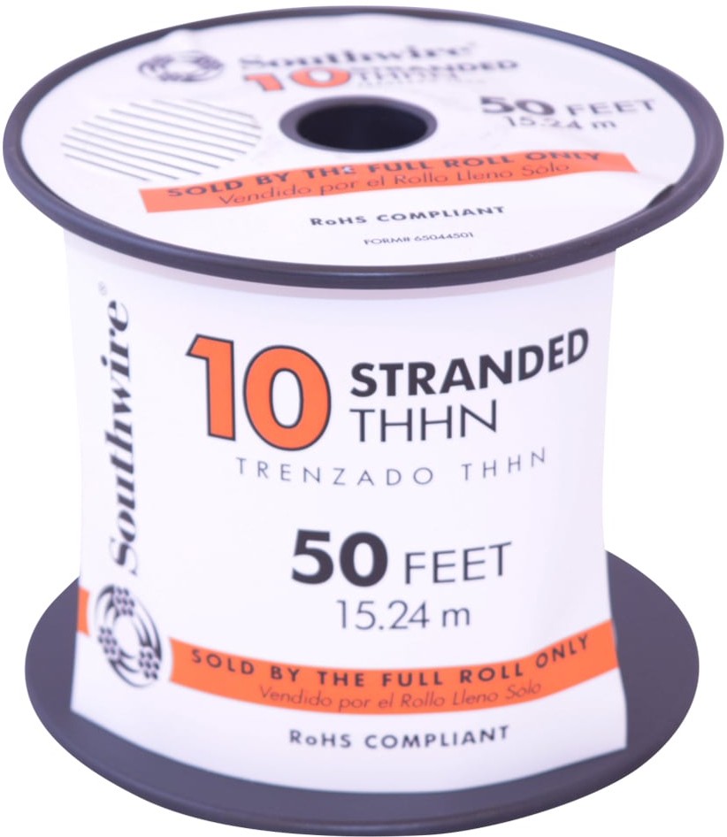 50-ft 10 -AWG White Stranded Copper THHN wire ( By-the-roll )