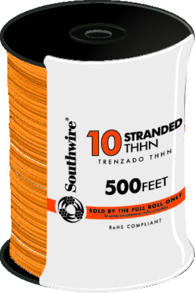 500-ft 10 -AWG Orange Stranded Copper THHN wire ( By-the-roll )