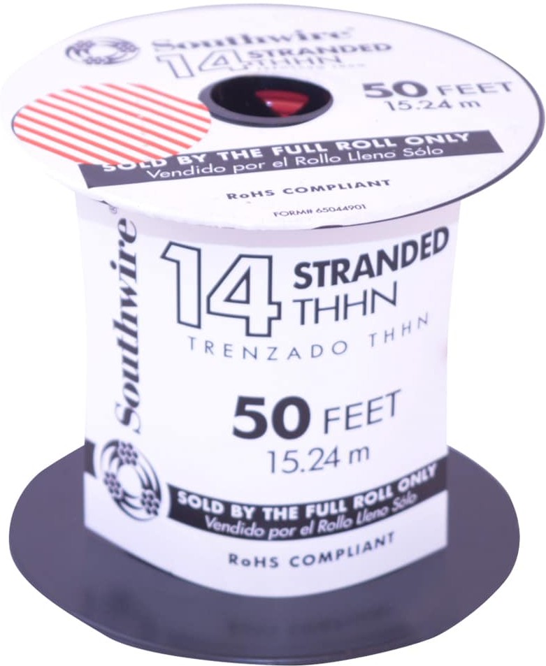 50-ft 14 -AWG Red Stranded Copper THHN wire ( By-the-roll )